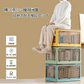XINYF 収納ボックス(ホワイト-1個, 40.5×29×24cm-28.2L) 折りたたみ 蓋付き 積み重ね 全方向から取り出せる 収納ケース プラスチック キャスター付き