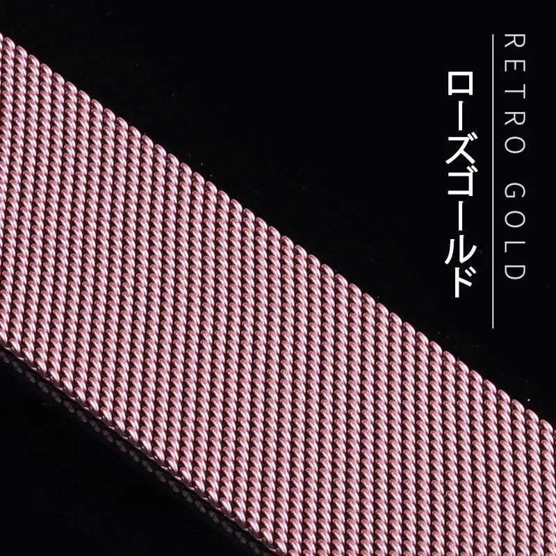 アップルウォッチ用 ブラック 42-45mm ステンレス ベルト 1本 apple watch ループ 磁気で締める マグネット iWatch おしゃれ 男女兼用 チェーン series7 6 5 4 3 2 1 SE