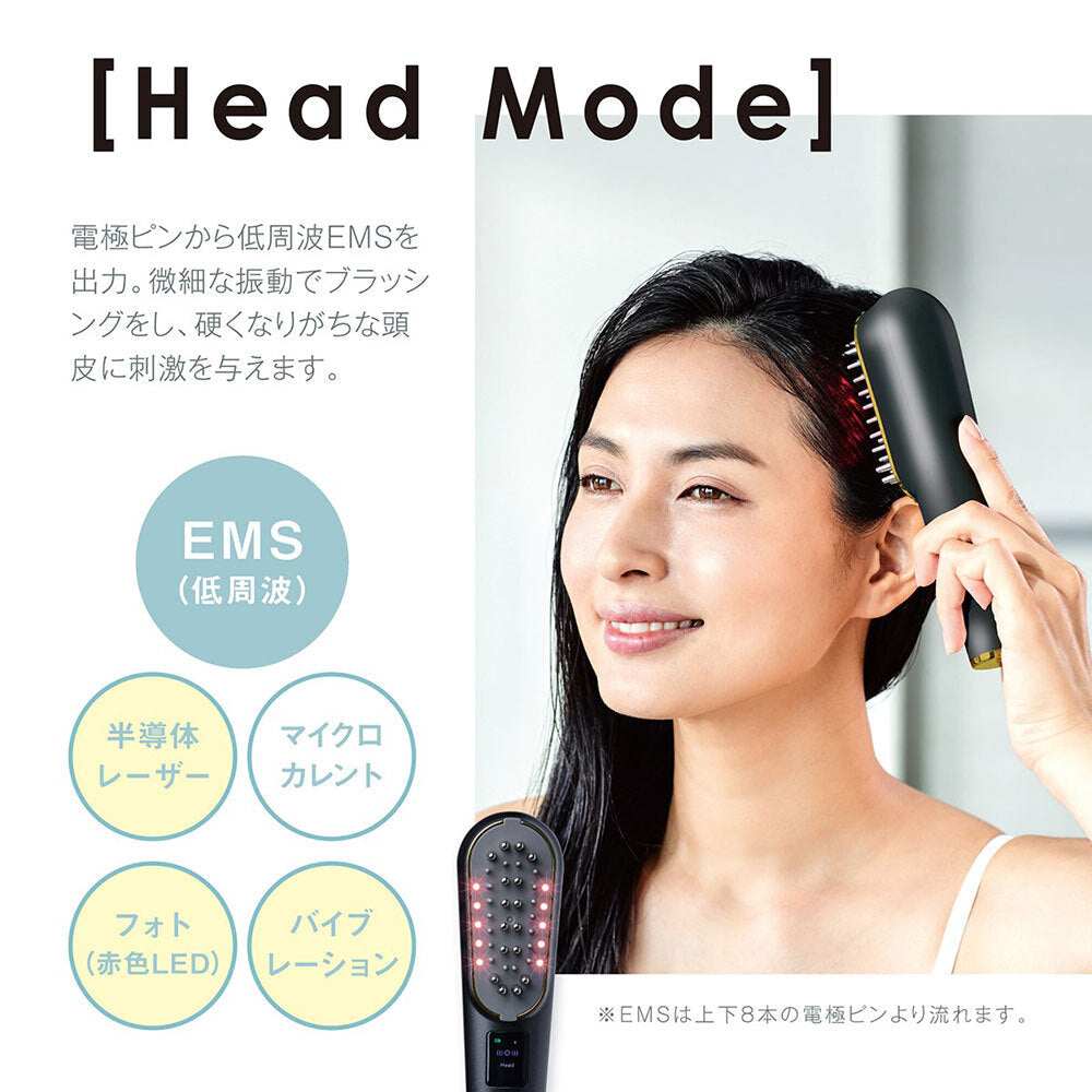 WAVEWAVE スカルプブラシプロ/EMS(低周波)で頭筋を刺激・RFラジオ波でリフトケア アタッチメントを変えるだけで頭皮と顔のトータルケア 電気針ブラシ