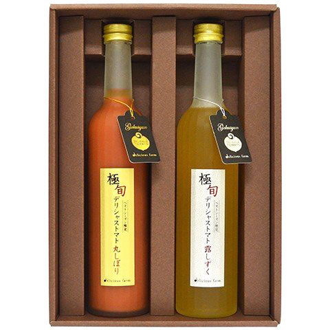宮城県産 無添加無塩100%極旬紅白トマトジュース500ｇ２本セット