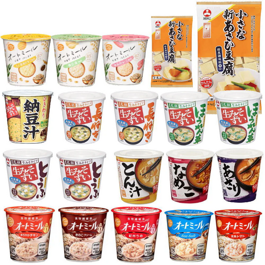 旭松 低カロリー 調理済み オートミール カップ味噌汁 生みそずい こうや豆腐(粉末調味料付) 20個セット