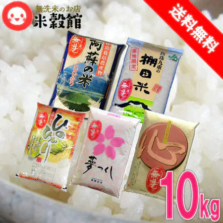 令和7年産 無洗米 10kg 九州産 無洗米 2kg 小分け いろいろ小袋セット 送料無料 10kg九州のお米だけ無洗米 2kg×5個