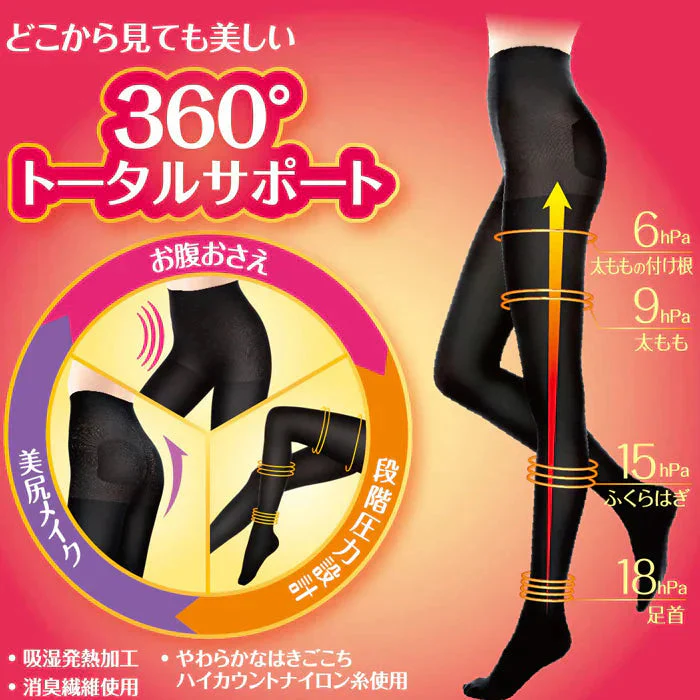 スリムウォーク認定販売店【（2足セット）美スタイルタイツ（SMサイズ）】80デニール 吸湿発熱加工 消臭繊維使用 あったかい ストッキング 着圧 美脚 ピップ