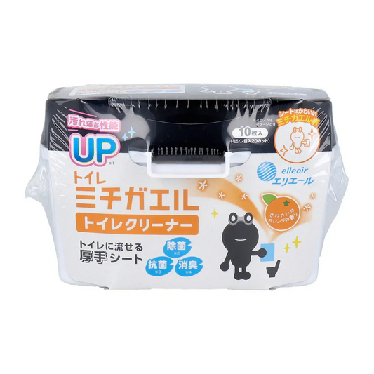 お得な6箱セット 除菌トイレクリーナー エリエール ミチガエルトイレクリーナー さわやかなオレンジの香り 本体 10枚入り X6箱