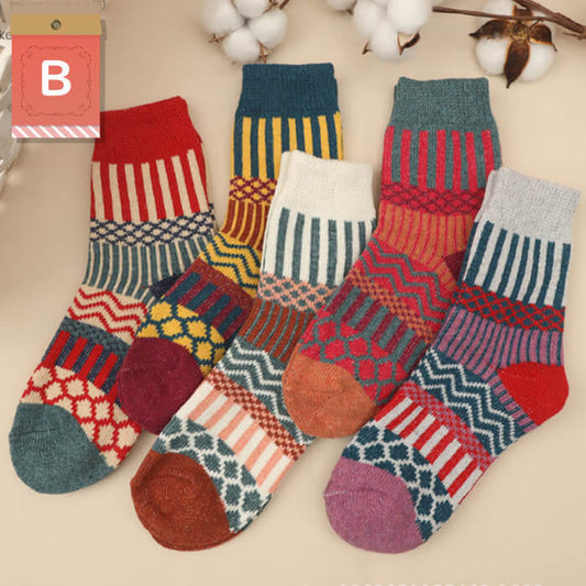 【Bセット】【予約商品・発送時期は商品説明に記載】レディース靴下 5足セット ソックス 靴下 秋冬 柄 暖かい おしゃれ かわいい あったか 冷え取り 防寒 くつ下 送料無料 ギフト プレゼント