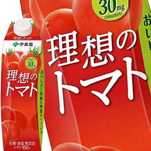 伊藤園 理想のトマト 1L紙パック×6本［賞味期限：3ヶ月以上］北海道、沖縄、離島は送料無料対象外［送料無料］【3〜4営業日以内に出荷】