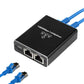 LAN分岐器 3ポート 1Gbps ギガ LANポート増設 拡張 アダプター RJ45 ラン中継コネクタ lanハブ ルーター ネットワークスプリッタアダプタ CAT5 CAT6 CAT7
