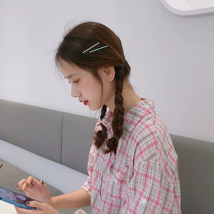 (ピンク)ヘアピン 50本セット カラーピン 前髪 ヘアアクセサリー定番 髪留め かわいい オフィススタイル デイリー