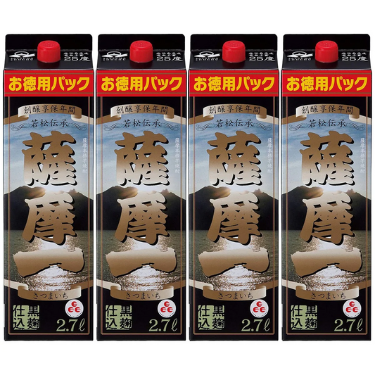 若松酒造 薩摩一 芋 25度 2700ml（2.7L）×4本