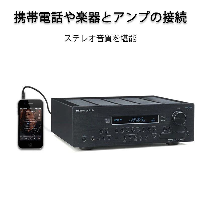 3.5mmオス RCAオス 3メートル 変換ケーブル RCA赤/白端子⇔3.5mm AUX 端子 変換アダプタ 3m AV 2Pin スマホ スピーカー アンプ オーディオ設備の接続