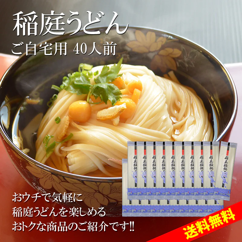 40人前 稲庭うどん 自宅用180g×20