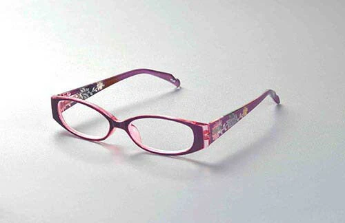 【2】老眼鏡 おしゃれ レディース 軽量 シニアグラス 和 柄 ワインレッド ケース付き