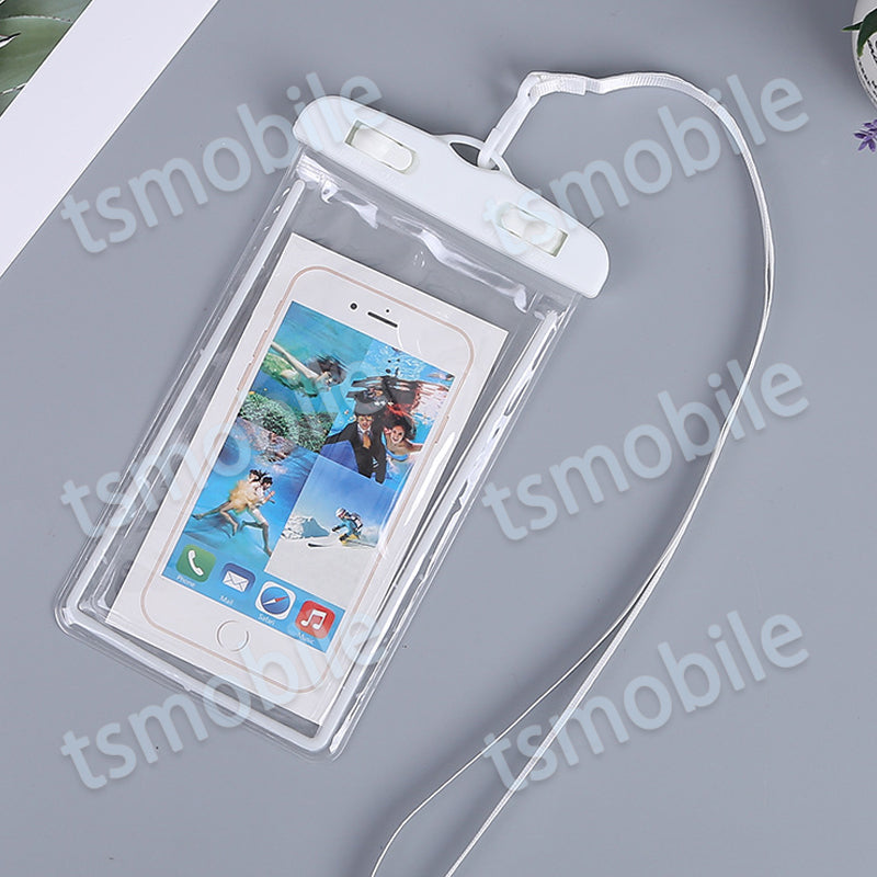 スマホ 防水ケース ピンク 蓄光タイプ 1個 暗所でも光る 防水カバー IPX8 ストラップ付き iPhone Galaxy 各種携帯電話対応 防水バッグ お風呂 釣り ポイント消耗