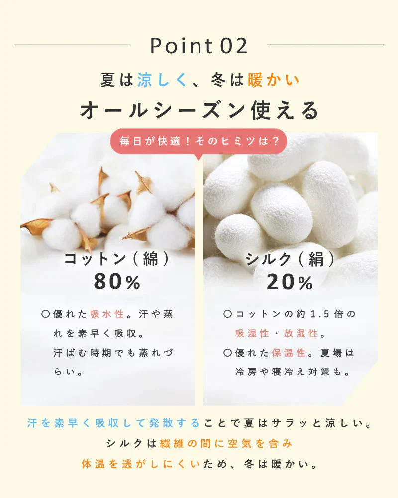 【フリー-アイボリー】【商品名：日本製シルク腹巻】