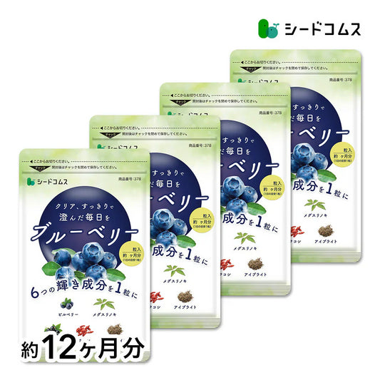 ブルーベリー《約12ヶ月分》 送料無料 サプリ サプリメント 健康 ブルーベリー ビルベリー メグスリノキ カシス クコシ アイブライト ビタミン アイケア【大容量】