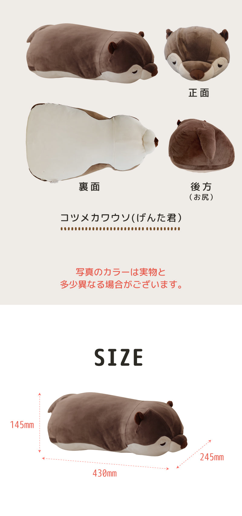 ぬいぐるみ型 蓄熱式湯たんぽ むぎゅ(Ｍgyu) コツメカワウソ(げんた君）