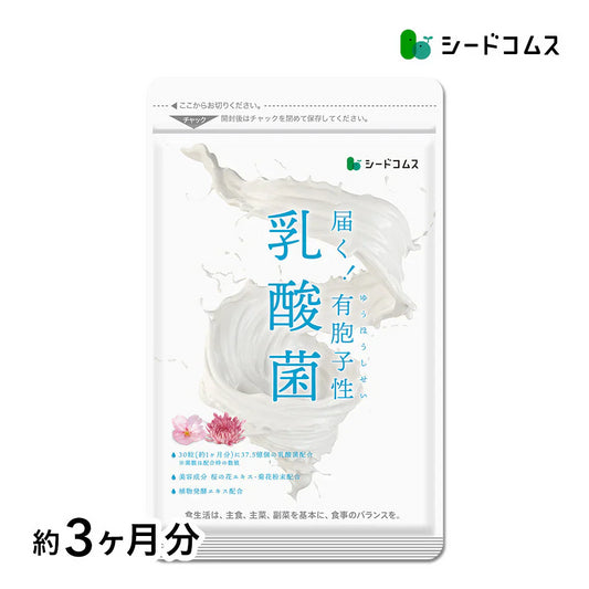 乳酸菌《約3ヶ月分》有胞子性乳酸菌ソフトカプセル/ 乳酸菌 高配合 サプリ 桜の花エキス