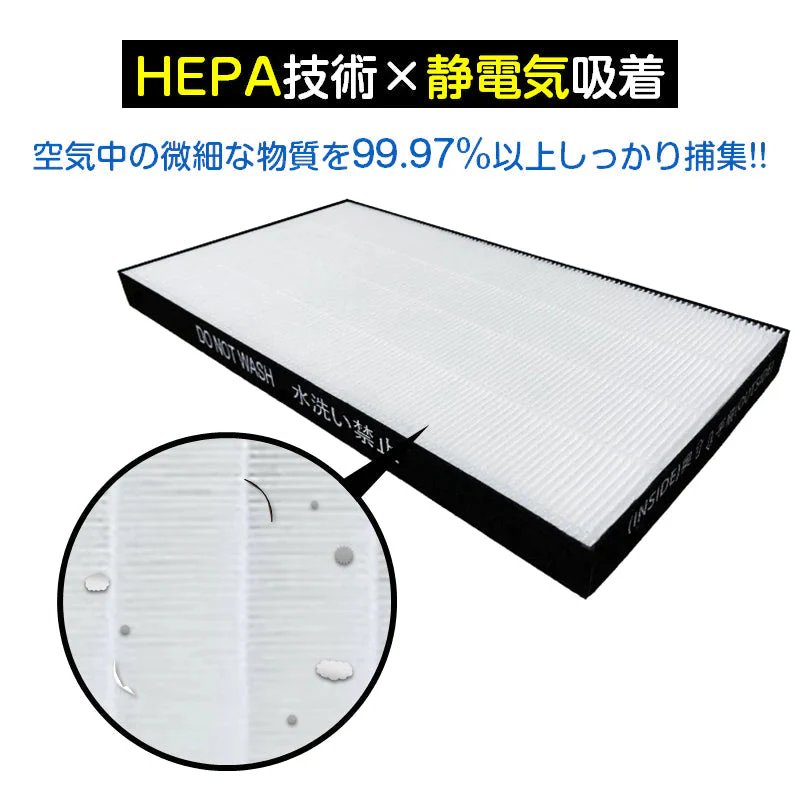 SHARP 空気清浄機 対応 集塵 脱臭 フィルター 2枚セット シャープ 互換 交換 花粉対策 HEPA ホコリ 集じん 静電気吸着 タバコ 消臭 抗菌 プラズマクラスター