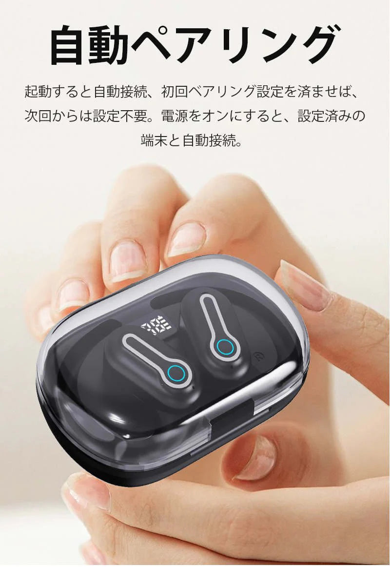 ワイヤレスイヤホン 耳かけ式 Bluetooth5.3 防水防汗 360°回転可能 HiFi高音質 安定装着 クリア通話 低遅延 長時間持続 小型軽量 自動ペアリング ENC通話 s105A(ブラック)