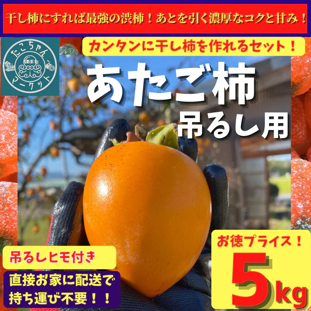【11月から発送】【高級デザートを手作り】　高級干柿にも使われる渋柿　愛媛県産　愛宕柿　小中玉　5Kg