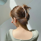 (ホワイト)ヘアクリップ 大粒パール バレッタ まとめ髪 髪飾り ヘアアクセサリー 髪留め ヘアアレンジ アクセント パール バンスクリップ