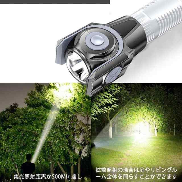 新仕様 LEDライト懐中電灯 ハンディライト USB充電式 超強力 軍用 作業灯 停電 防水 防災対策 ズーム機能 フラッシュライト 爆光 コンパクト w229B(レッド)