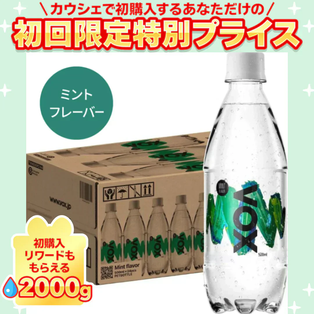 【1本あたり42円】VOX(ヴォックス) 強炭酸水 ミントフレーバー 無糖 500ml ×24本【ご新規さん限定商品】