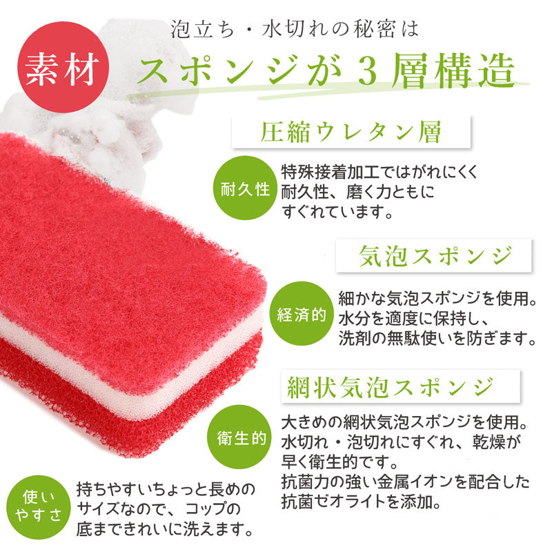 【千葉県宛ての発送のみ】送料無料 ダスキン 台所用スポンジ ビタミンカラー6個セット(3色×2セット)