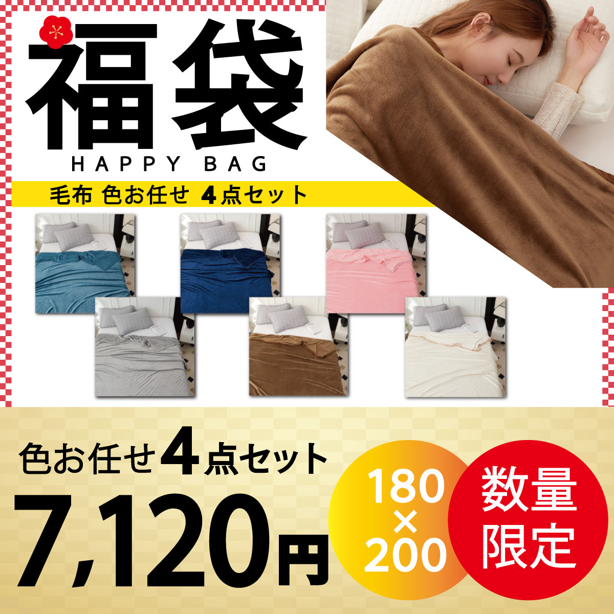 【ブランケット 福袋 色お任せ /4点セット /180×200cm】毛布 ブランケット 毛布カバー シングル 180×200cm 北欧 ひざ掛け 大判 軽量 暖かい もうふ フランネル 軽い おしゃれ かわいい 薄手 掛け毛布 膝かけ あったか 冬用 洗える 寝具　新発売 毛布 とろけるなめらかな肌触り♪ ハーフケット マイクロファイバー 毛布 オフィス 車中 スポーツ観戦 アウトドア 春夏秋冬 オールシーズン 送料無料