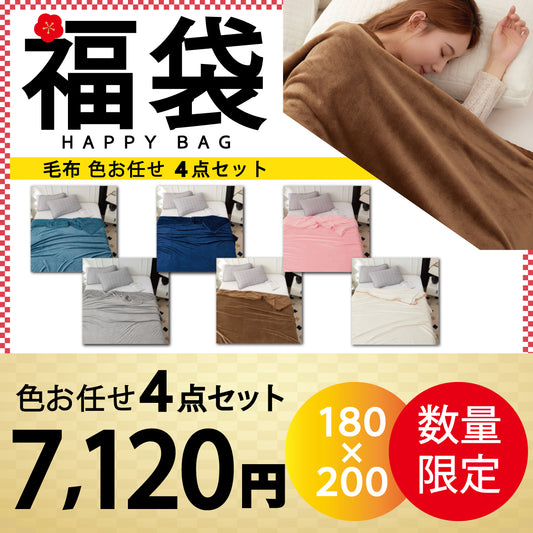【ブランケット 福袋 色お任せ /4点セット /180×200cm】毛布 ブランケット 毛布カバー シングル 180×200cm 北欧 ひざ掛け 大判 軽量 暖かい もうふ フランネル 軽い おしゃれ かわいい 薄手 掛け毛布 膝かけ あったか 冬用 洗える 寝具　新発売 毛布 とろけるなめらかな肌触り♪ ハーフケット マイクロファイバー 毛布 オフィス 車中 スポーツ観戦 アウトドア 春夏秋冬 オールシーズン 送料無料