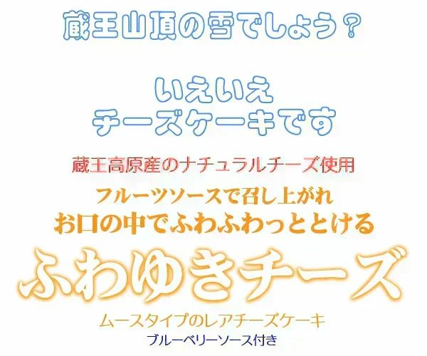 【送料込み】フロム蔵王　ふわゆきチーズ18個セット　ブルーベリーソース付き