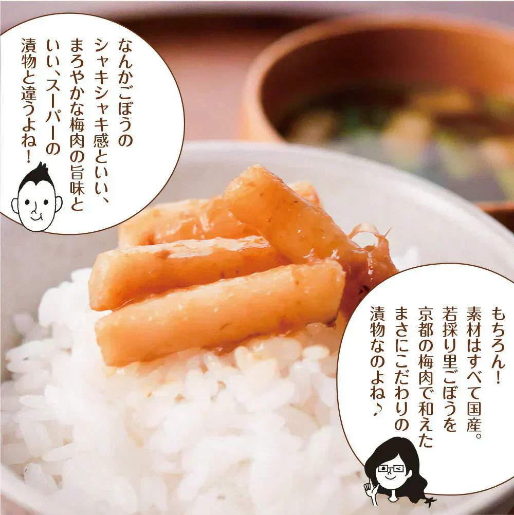 日本橋いなば園 国産 若採りごぼう 梅肉あえ 120g メール便 送料無料