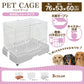【ホワイト】ペットケージ ケージ 犬 ゲージ サークル 犬ゲージ 犬 サークル ケージ 犬 ハウス 小屋 ペット 小型犬 猫 ネコ ねこ サークルケージ キャットケージ 室内 室内用 犬小屋 猫小屋 引き出しトレー＆キャスター付き