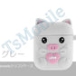 airpods1/2 グレー ピッグキャラクター 可愛い豚 エアーポッズ カバー シリコンエアポッツ 1/2 ケース かわいい キズ防止 耐衝撃 保護 紛失防止 4色カラビナ付き