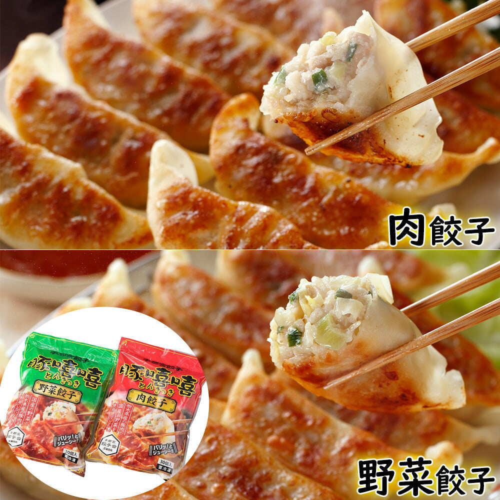 【3人シェア買いでお得】宇都宮餃子 とんきっき 肉餃子 野菜餃子 各30個入り 計60個栃木県