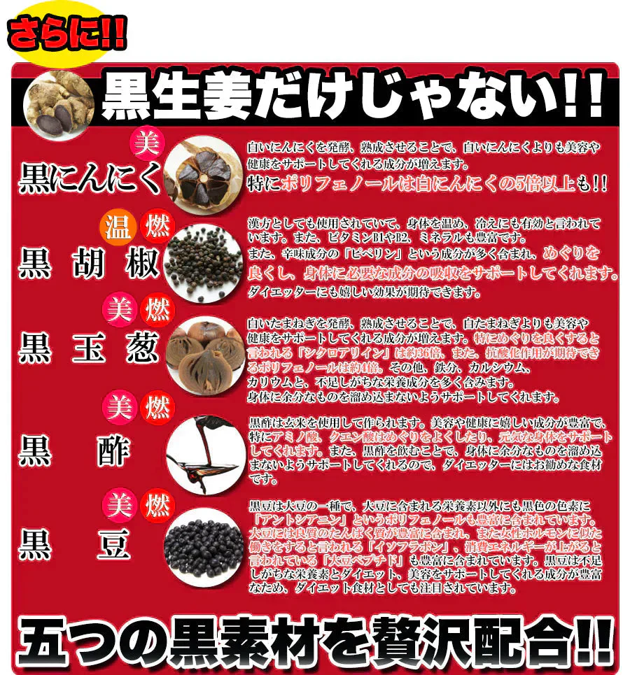お得２袋セット【メガ盛り 大容量お得8ヵ月分】黒しょうが＆5つの黒サプリ 水溶性食物繊維 生姜ヒハツエキス 金時 黒生姜 発酵黒にんにく 黒たまねぎ 黒酢 黒豆 サプリメント サプリ 健康補助食品 黒しょうが 生姜 黒にんにく 温活 黒酢 黒豆 野菜 美容 栄養 ダイエット 燃活 美活 大容量 お徳用 低体温 むくみ 冷え 売れ筋 爆安 格安 お得 激安 コスパ最高 コスパ最強 健康食品 日本製 おすすめ