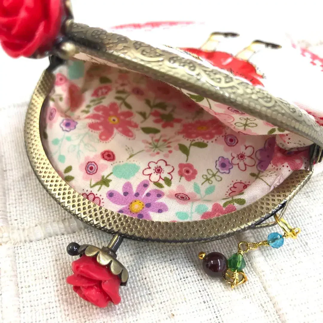 ガマ口 マーガレット & ソフィー 財布　小銭入れ　薔薇　がま口　がまぐち