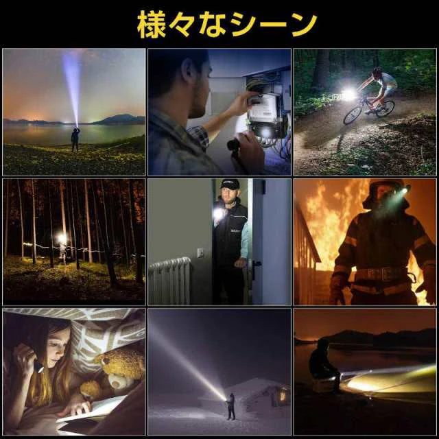 LEDライト 懐中電灯 LED懐中電灯 ハンディライト 充電式 超強力 ズーム 多モード 軍用 作業灯 充電池付き　乾電池使用可 停電 防水 防災対策 新仕様 ズーム機能