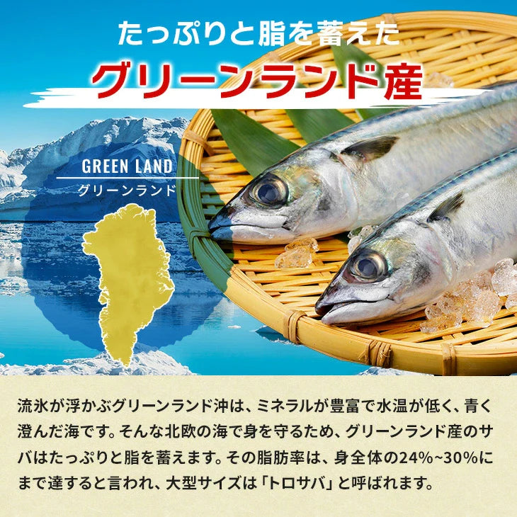 【無塩・無添加】トロサバ“骨取り”切身 大ぶり15枚=合計1.2kg 小分け400g x 3パック グリーンランド産 プレミアム 骨取り 骨なし 簡単調理【ご新規さん限定商品】