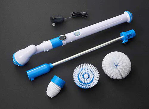 【本体+替えブラシ3種】お風呂掃除 電動ブラシ バスポリッシャー 回転式 充電式 お掃除ポリッシャー 本体 3つの替えブラシ付 伸縮 浴槽磨き 軽量
