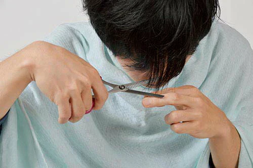 日本製職人の手作りスキハサミ [ すきばさみ すきバサミ 散髪 ヘアカット 散髪用ハサミ セルフカット 子ども 家庭用 関職人 高級 安定 Ｖ字カット ステンレス ]