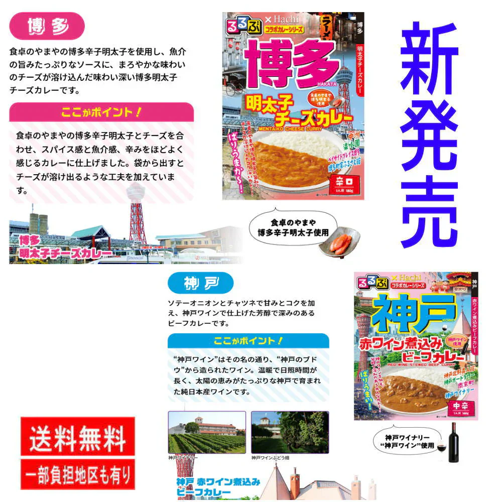 【カレー Re】レトルトカレー ご当地 ハチ食品 JTBトラベル るるぶ 雑誌パッケージの 全国ご当地 レトルトカレー 北海道 青森 金沢 横浜 小笠原 京都 大阪 神戸 広島 博多 鹿児島 沖縄 から10種10個セット 関東圏送料無料