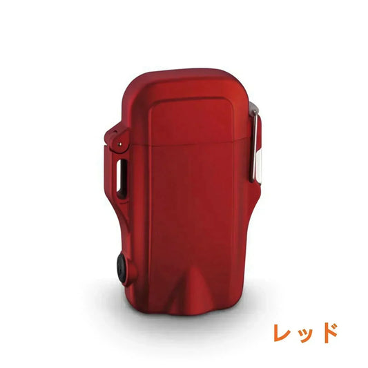 【安全ロック保護&USB充電式】防災屋外 プラズマアークライター ダブルアーク 懐中電灯 屋外 防水 防塵 防炎 ポータブル 電子ライター 登山 キャンプ w138B(レッド)