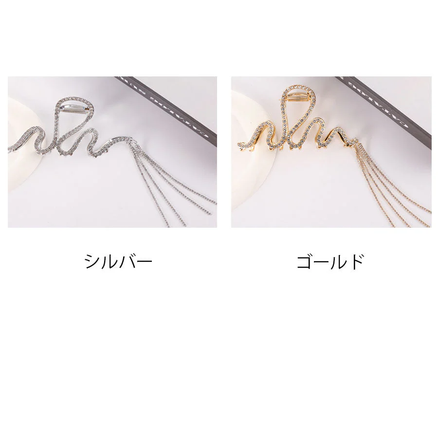 (ゴールド)キラキラヘアクリップ 大きめ バンスクリップ ヘアアクセサリー オシャレ 髪飾り 上品 パーティー飾り