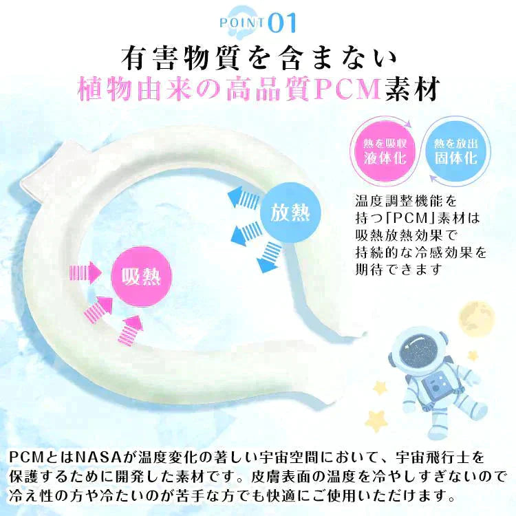 【送料無料】カラーランダム ネッククーラー ネックリング Mサイズ 2層リング 構造 28℃ 凍結 クール 長持ち 熱中症対策 ny623-m-rnd