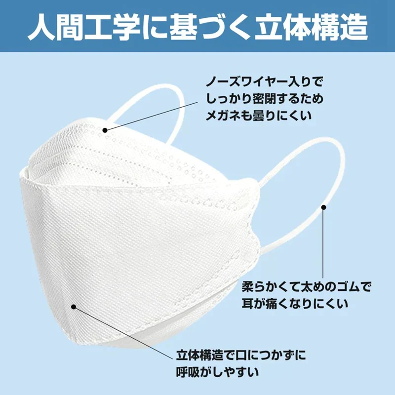 子供用サイズ（ホワイト）マスク 韓国風 柳葉型 150枚 10枚入包装 子ども 立体マスク 口紅が付きにくい 4層フィルター 小顔効果 不織布 男女兼用 送料無料