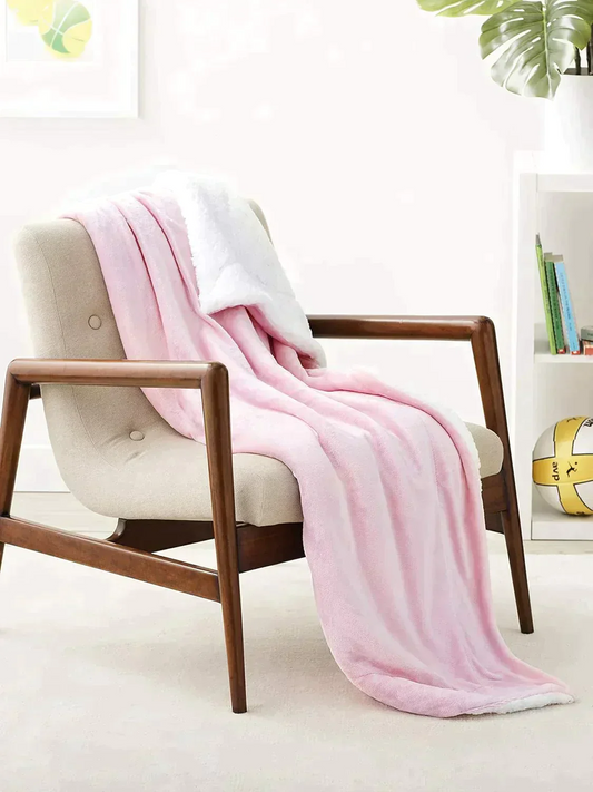 Amazonベーシック 訳あり ブランケット 127×152cm シェルパブランケット ひざ掛け スローバブルガムピンク