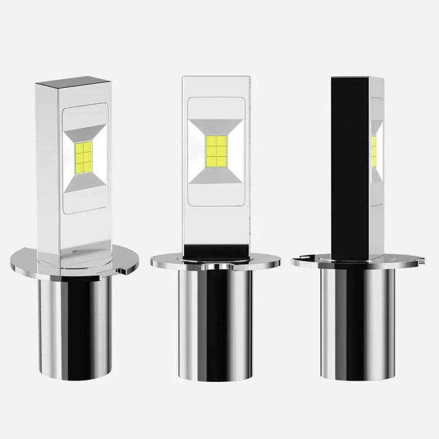 LEDフォグランプ H3 6000k-ポーペ 60W 1200LM 12V/24V兼用 無極性 CSPチップ搭載 両面発光 ホワイト 高輝度 2本セット w221A(ホワイト)