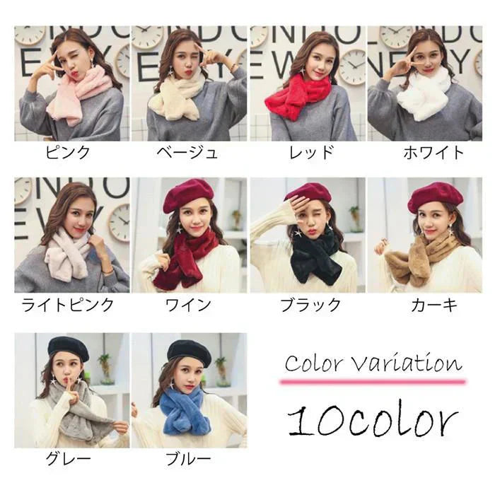 【グレー】【予約商品・発送時期は商品説明に記載】ファーマフラー フェイクファー エコファー 差し込みマフラー ふわふわ もこもこ あったかい 防寒 冬 レディース 送料無料 ふわふわの肌触りが気持ちいいあったかファーマフラー 差し込み式で簡単に巻ける