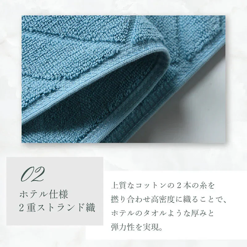 【カーキ タイプB】バスマット タオル地 綿100% ホテルスタイル 吸水 洗える バスマット 厚手 速乾 抗菌 防臭 足ふきマット お風呂 タオルマット おしゃれ 足拭きマット 高級 丈夫 75×45 送料無料 大判